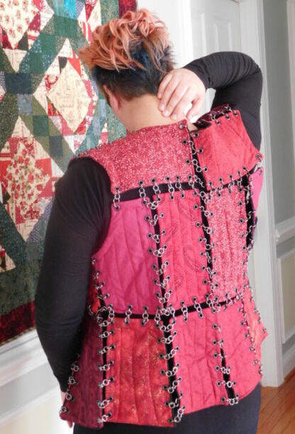 QuiltArmor comes in reversible vests and jackets, featured here is multi-red